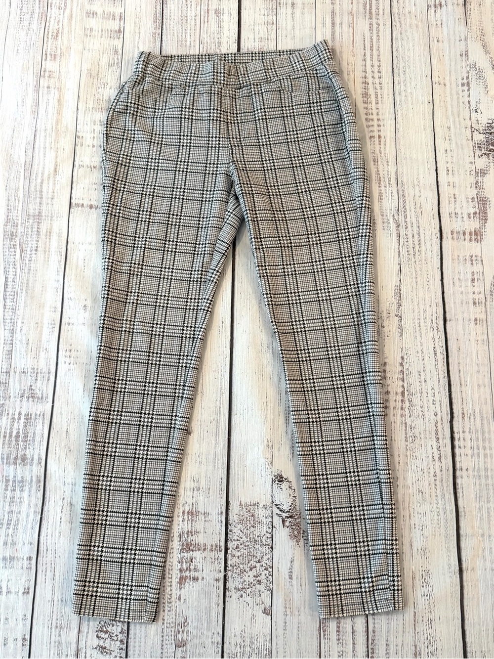 Michael Kors Ankle Pants Womens medium Gray Plaid Skinny Pull On Stretch